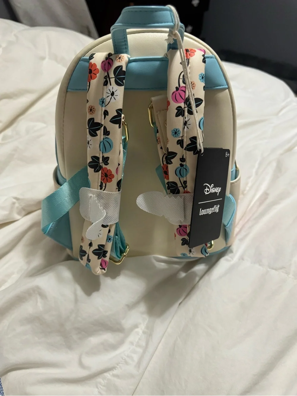 Loungefly Cream Mini Backpack with Colorful Disney Halloween Art
